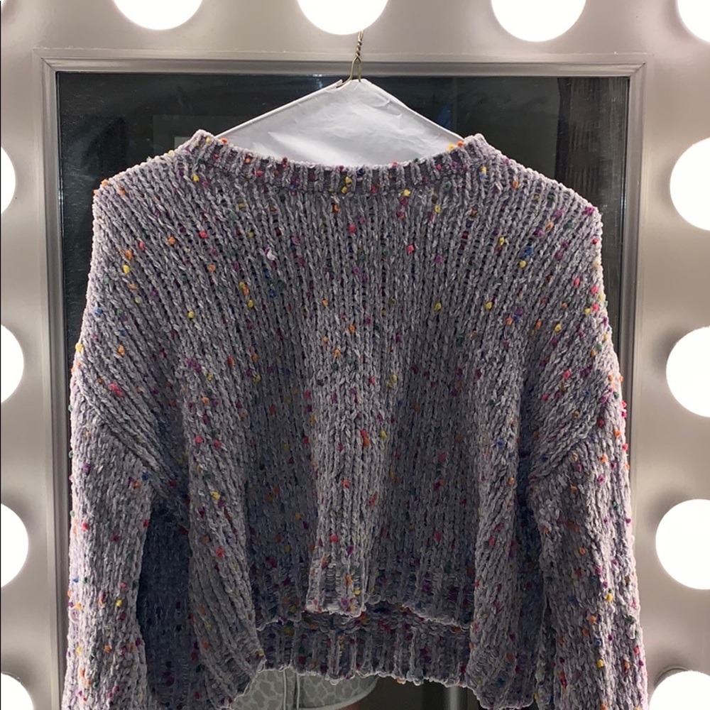 Purple retro looking crop sweater